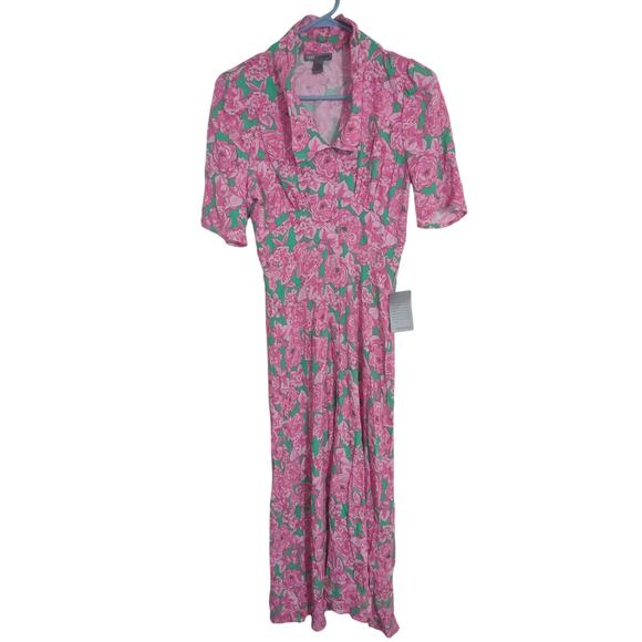 Love X Design Isla Crepe Maci Dress In Roman Holiday Medium Vacation Summer Boho - Picture 1 of 5